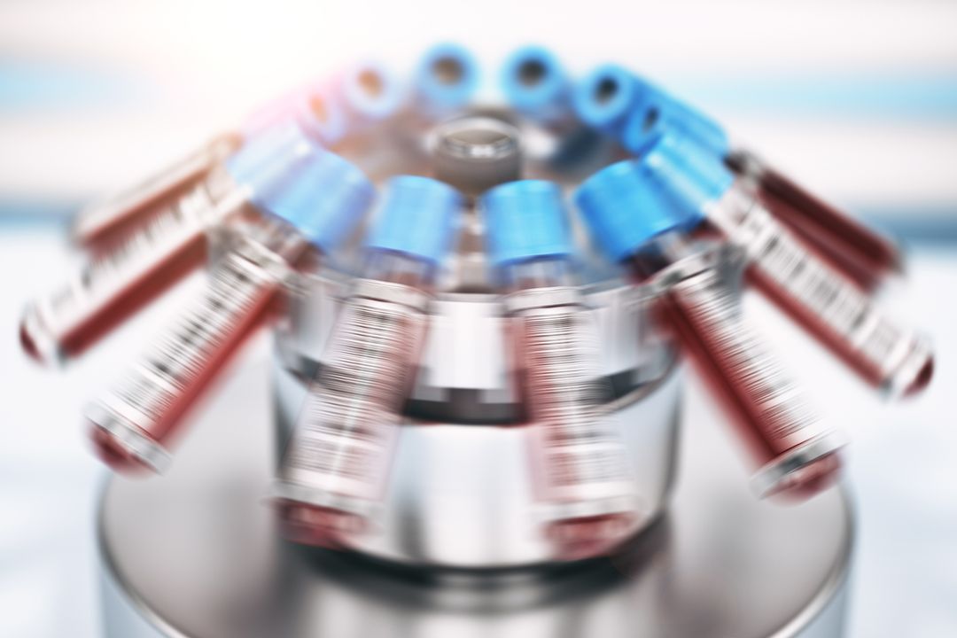Centrifuge separating blood samples